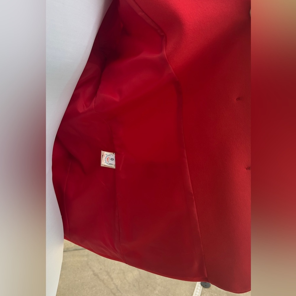 Vintage Red Givenchy Sport Blazer Suit Jacket Size 8 - Picture 11 of 12
